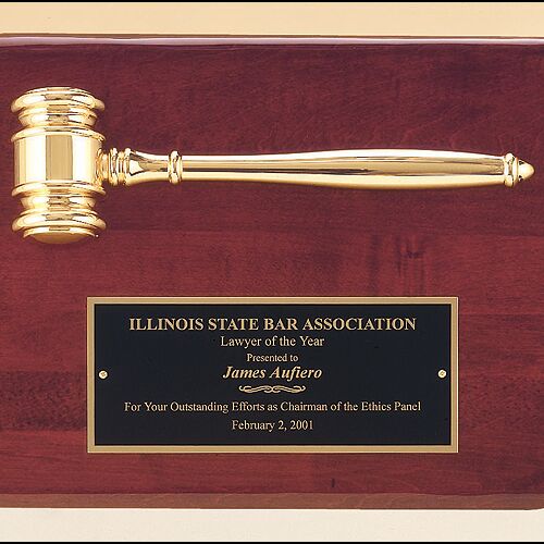PG3751 - 9" X 12" ROSEWOOD GAVEL PLAQUE  Thumbnail