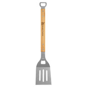 BBQ14  Bamboo BBQ Spatula with 2 Bottle Openers 