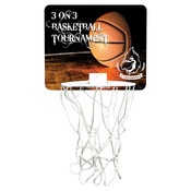 UN5548  Gloss Hardboard Mini-Basketball Hoop with White Netting & Plastic Rim