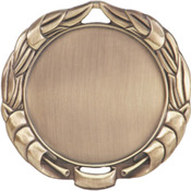 HR912S - 2 3/4" Antique Silver Wreath 2" Insert Holder Medal (double sided)