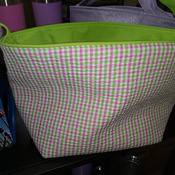 EasterBasket03-3 Green and Pink Plaid Basket with NO Embroidery