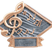 DPS69  6" X 4-1/2" Diamond Plate Resin Small Music Trophy