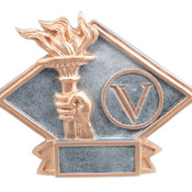 DPS75  6" X 4-1/2" Diamond Plate Resin Small Victory Trophy