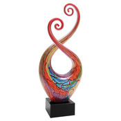 AGS51 - 14" Multi-Color Twist Art Glass with Black Base