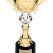 CMC201G Gold Metal Corporate Cup Trophy on a Black Marble Base