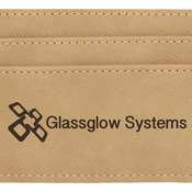 GFT197 Light Brown Leatherette Money Clip & Card Holder