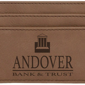 GFT198 Dark Brown Leatherette Money Clip & Card Holder