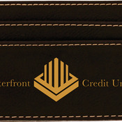 GFT252 Black Leatherette Money Clip & Card Holder
