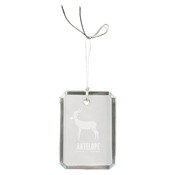 Crystal Rectangle Clipped Corner Ornament CRY3621