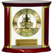 EX101  Executive Gold & Rosewood Piano Finish Clock