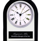 GCK101  Arch Glass Clock with Black Border 