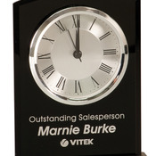 GCK201  Black Glass Arch Clock with Base 