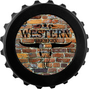 GFT017  Black Bottle Cap Opener with 2" Holder & Magnets