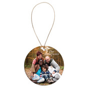 SBL005  2-Sided Ceramic Round Ornament with Gold String