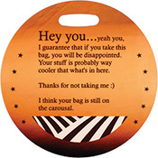 UN5507  2-Sided gloss FRP Round Bag Tag