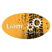 3" x 1.5" UN5532  GLOSS White 1-Sided Oval FRP Name Badge