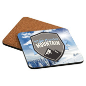 UN5677  Gloss Hardboard Square Coaster with Cork Back