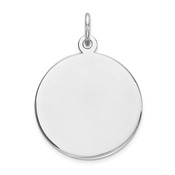 QM371  Sterling Silver Engraveable Round Polished Front/Satin Back Disc Charm