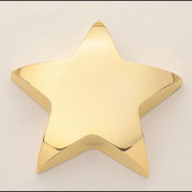 107   4"X 4"  Gold finished metal star paperweight