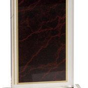 MBL47RM - 4" x 7" Red Marbleized Acrylic with 5" Base
