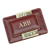 056723 - Brown Leather Money Clip 