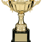 CMC103G - 8 1/2" Gold Completed Metal Cup Trophy on Plastic Base