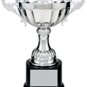 CMC103S - 8 1/2" Silver Completed Metal Cup Trophy on Plastic Base