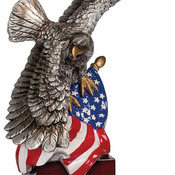 EGL75 - 10 1/4" Eagle and Flag on Resin Base