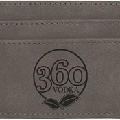 GFT386 Gray Leatherette Money Clip & Card Holder