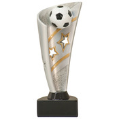 BNN37   8-1/2" Banner Resin Soccer Trophy
