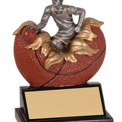 XP102   5-1/4" Xploding Resin Male Basketball Trophy