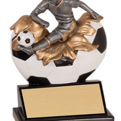 XP108   5-1/4" Xploding Resin Male Soccer Trophy