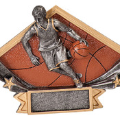 DSR12  6-1/4" x 4-1/4" Diamond Star Resin Male Basketball Trophy