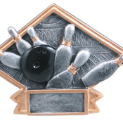 DPS62   6" X 4-1/2" Diamond Plate Resin Small Bowling Trophy
