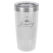 LTM7214-Polar Camel 20 oz. White Ringneck Vacuum Insulated Tumbler w/Clear Lid