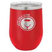 LTM853-Polar Camel 12 oz. Matte Red Vacuum Insulated Stemless Wine Glass w/Lid