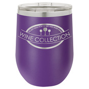 LTM859-Polar Camel 12 oz. Matte Purple Vacuum Insulated Stemless Wine Glass w/Lid