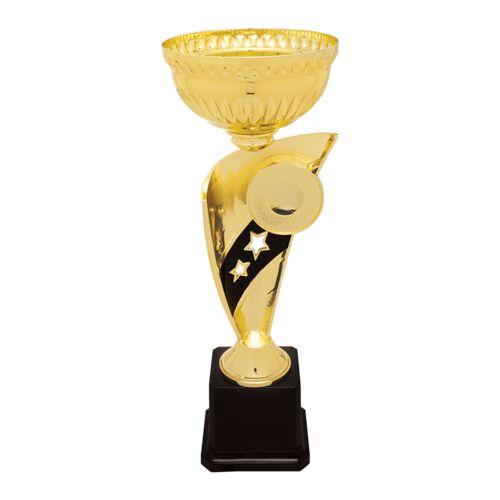 EC303G - 12 1/4" Gold Banner Easy Cup Trophy  Thumbnail