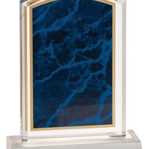 MBL46BM - 4" x 6" Blue Marbleized Acrylic with 5" Base Thumbnail