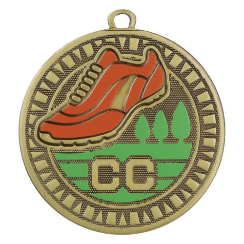 VELOCITY MEDAL, CROSS COUNTRY, GOLD - 2 3/8" VL-215G Thumbnail