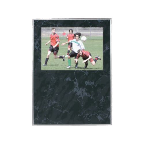 SDN32 - 9" x 12" Black Marble Finish Slide-In Frame Plaque with 7" x 5" Window Thumbnail