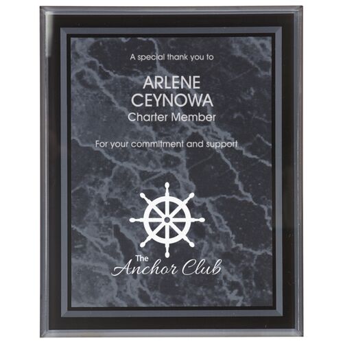 BDR7 - 7" x 9" - Marble Border Clear-Plaq Acrylic (Multiple Colors) Thumbnail