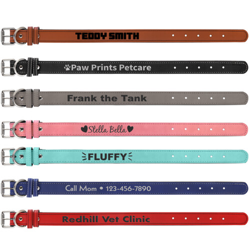 LLC - Medium 19" x 1" Laserable Leatherette Dog Collar Thumbnail