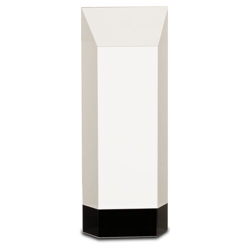 CRY064L - 9 1/2" Clear Crystal Self-Standing Rectangle on Black Base Thumbnail