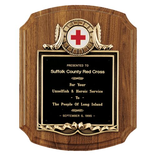 P1443 - 10" X 13" Walnut Plaque with Bronze casting for insert (DISCOUNT) Thumbnail