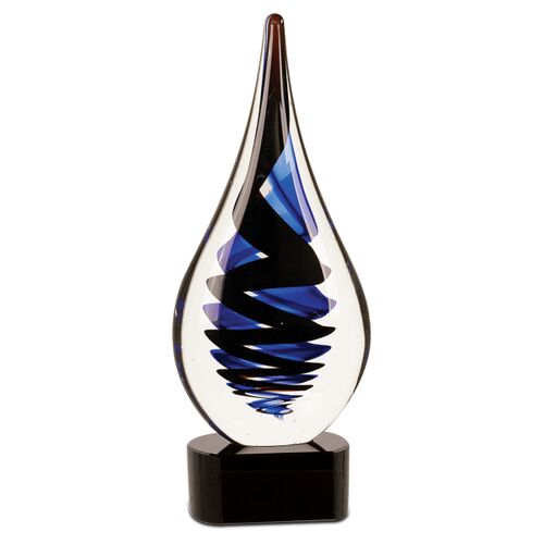 AGS26 - 11 1/4" Black Twist Raindrop Art Glass Thumbnail