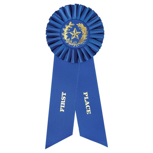 RIB61 - Blue 1st Place Rosette Ribbon Thumbnail