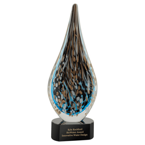 AGS67 - 15 1/2" Multi-Color Hollow Raindrop Art Glass Thumbnail