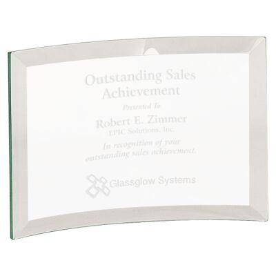 CE6500 - 6" x 4" x 1/4" Beveled Jade Glass Crescent Thumbnail