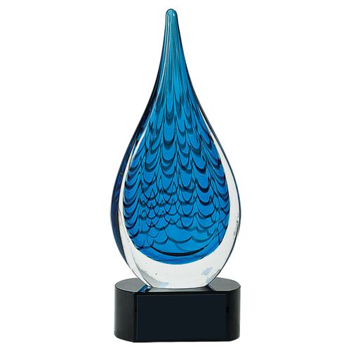 AGS19 - 12 1/2" Blue Raindrop Art Glass Thumbnail